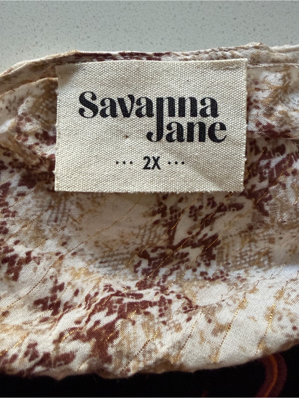 Savanna Jane Embroidered Plus Size 2x Women's Top Floral Boho Peasant - Picture 5 of 6